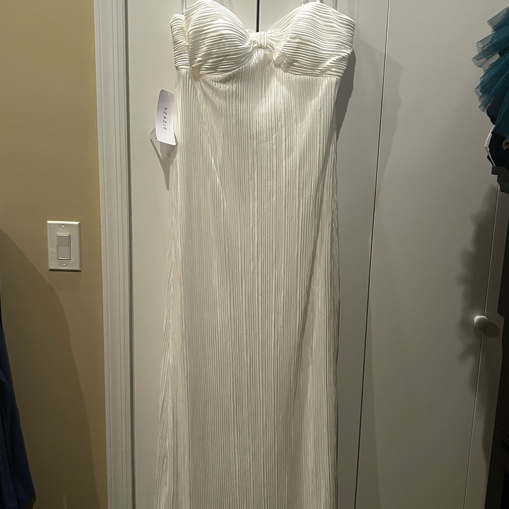 Azazie White Nephele Gown